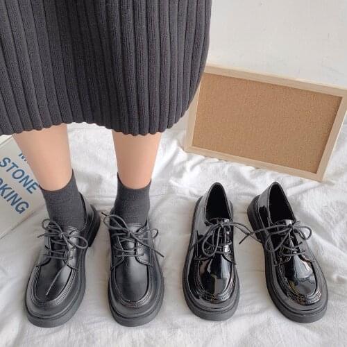 Japanese School Uniform shoes Jk Student Shoes Girls Women Kawaii Lolita Soft Girl Round Toe lolita Platform shoes low heel