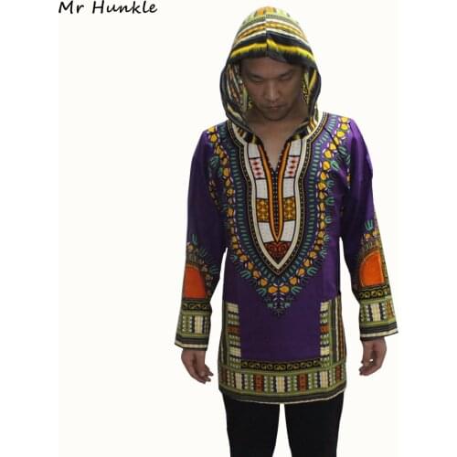 Mr Hunkle Spring Autumn Dashiki Hoodies Loose Long Sleeve African Print Dashiki Fabric Hood Cotton Robe Clothing Unisex Kimono