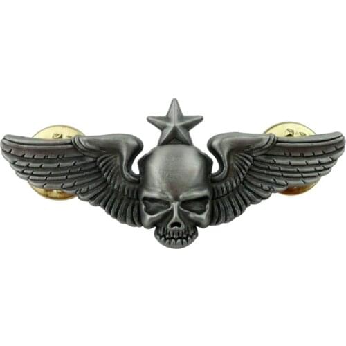 US ARMY 101ST AIRBORNE SKULL WINGS METAL PARACHUTE INSIGNIA PIN BADGE