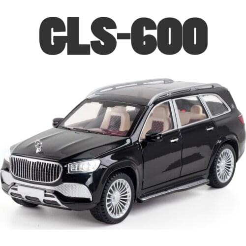 1/24 GLS600 SUV Car Model Diecast Alloy Auto Toy 6 Doors Opened With Light Wheels Can Be Steered Gift For High End Collection