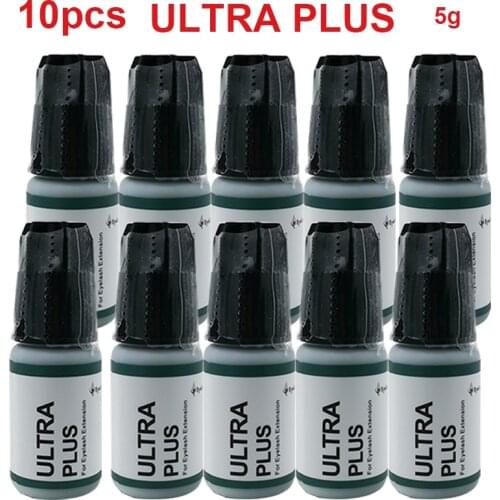 10pcs Ultra Plus Eyelash Glue Eyelash Extension Adhesive Original Korea Professional 2-3 Seconds Dry Time Strongest Glue