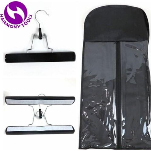 20 Sets Zipper Bag And Hanger For Packing Human Hair Weft And Ponytail Hair Extension Packaging Storage Bag 3 Colors Available