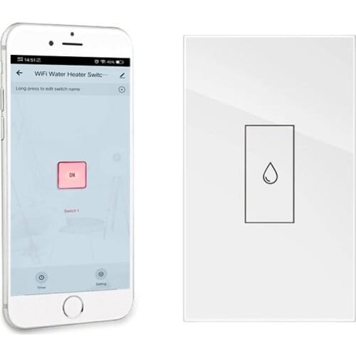 20A/4400W US WiFi Smart Boiler Switch for Eelectric Water Heater App Remote Control On-Off Voice Command Google Home Alexa Siri