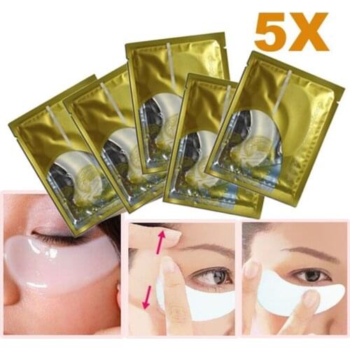 5pcs Crystal Collagen Eye Mask Crystal Patches for Eyes Face Skin Care Anti Wrinkle Cosmetics Moisture Dark Circle Remover