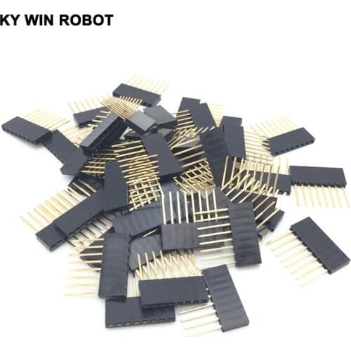 50pcs/lot Special Female Header Connector PC104 long Female Header Connector 2.54 spacing 1*8/8P pin 11MM