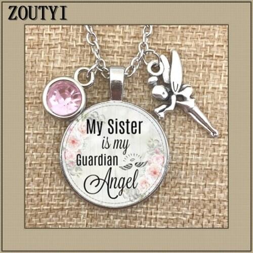 My sisters guardian angel commemorates the charm. To commemorate my sister, my sister is the birthstone of my guardian angel
