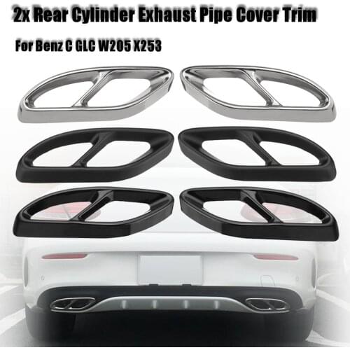 For Benz C GLC GLS W213 W205 W246 W176 2015-2017 Car Auto Rear Dual Exhaust Pipe Stick Cover Car Accessories