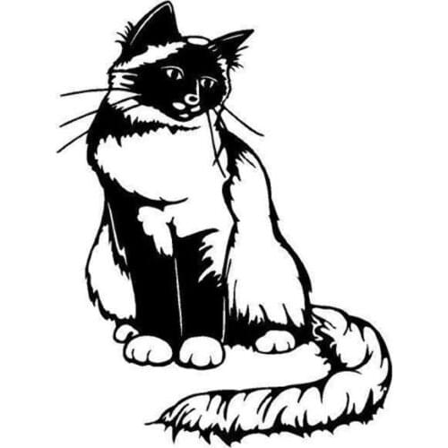 Car Stickers Cute Pet Cat High Quality PVC Car Decoration Accessories Decals Creative Waterproof Sunscreen Black/white,14cm*11cm