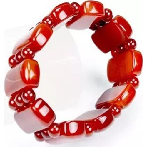 Natural Red Agate Bracelet Hand String Beads Evil Year Of Fate