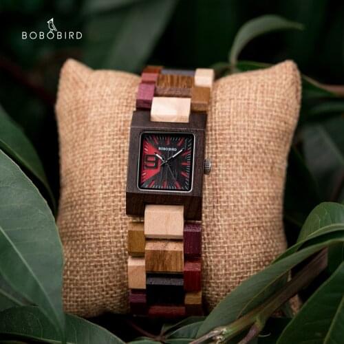 BOBOBIRD Unique design Ladies Watch Timepieces Quartz Wood Wristwatch Gifts for Girlfriend zegarek damski in Gift Box Dropship