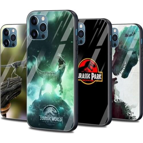 Phone case For iphone 12 11 pro max SE 12 mini xs max xR X 8 7 6S Plus Bumper glass Fundas caso smartphone World Jurassic Park
