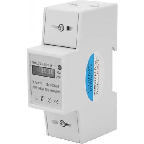 AC220V Digital DIN-Rail Electric Meter 1-phase 2 Wire 2P DIN-Rail Electronic Energy Meter KWh Meter(20(80)A)