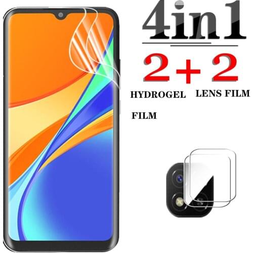 4in1 hydrogel film camera lens protective for Xiaomi redmi 9c 9a 9t 8 7 a 10x pro poco f3 x3 x2 m2 m3 pro f1 F2 screen protector