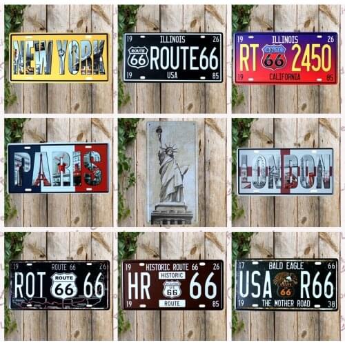 [ Kelly66 ] USA Route 66 I Love New York Mexico Metal Sign Tin Poster Home Decor Bar Wall Art Painting 15*30 CM Size CP-6