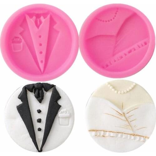 Pearl Clothes Silicone Fondant Mold Baking Paste Mold Diy Cake Decorating Polymer Clay Resin Candy Cake Super Sculpey