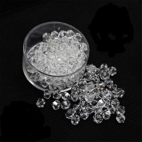 MHS.SUN Crystal Clear Color 3MM-8MM Crystal Beads Loose Spacer Bicone Beads For Necklace Bracelet Jewelry Making DIY Craft