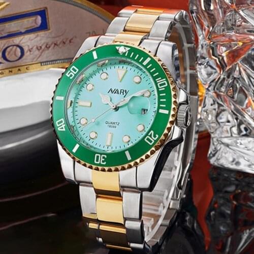 Fashion Round Dial Luminous Quartz Wristwatch Business Steel Belt Men Watch Sports Watches Rotatable Bezel GMT Sapphire Glass