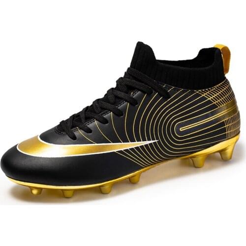 Men Boys Football Turf Shoes High Top Male Gym Training Sneakers Outdoor Man Soccer Shoes Kids Cleats Training Football Boots
