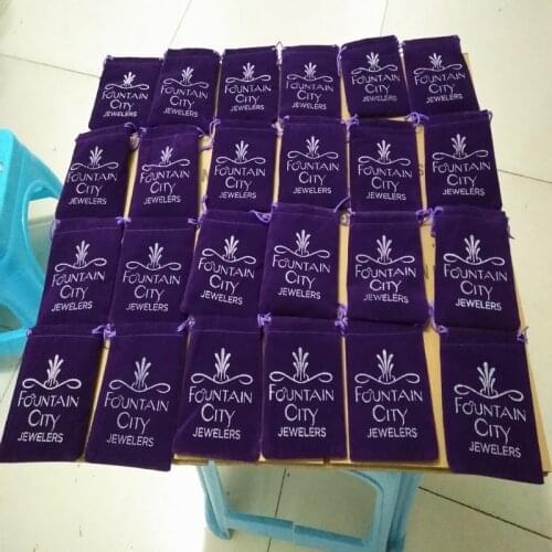 Customize Personalized Logo Linen Bags Velvet Bag 500pcs Print Buyer Logo or Store Name Jewelry Gift Pouches