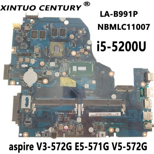 A5WAH LA-B991P NBMLC11007 NB.MLC11.007 mainboard For Acer aspire v3-572g E5-571G V5-572G laptop motherboard with i5-5200u GT840M