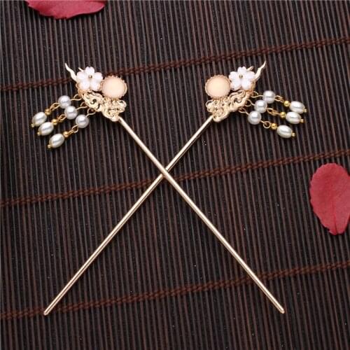 Original Ancient Style Hairpin Tassel Step-shaking Hair Ornaments Simple Plate Hair Handmade Hanfu Accessories