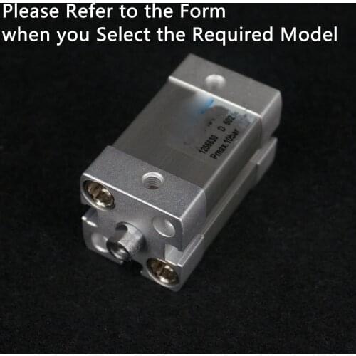 ADN Compact Pneumatic Cylinder Bore 12-63mm Stroke 5-50mm Flexible Cushioning rings/plates at both ends Female Thread