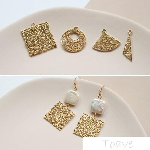 Copper plated 18K real gold DIY Earrings material accessories copper pendant earrings earrings necklace bracelet pendant