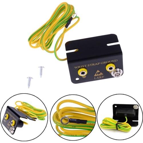 ESD Ground Socket Dual Banana Plug For Anti Static Wrist Strap Armband L Shaped Socket