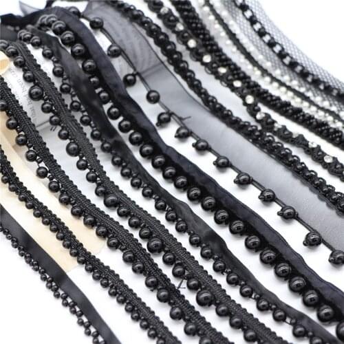 Many Styles in stock Bridal Beaded Chain Trim african Lace of women dress DIY craft garment