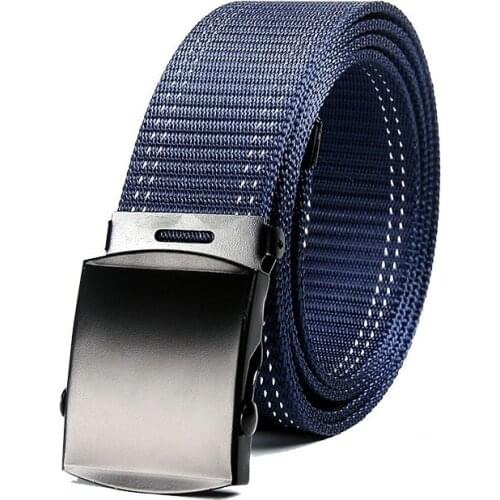 Personalized Mens Fashion Belt Metel Buckle Breathable Outdoor Multifunctional Nylon Strap Leisure Sport Jeans Accessories Cinto