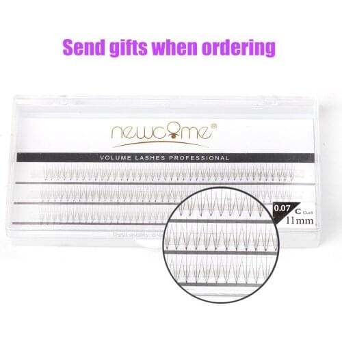 3D Russian Volume Eyelash Extension 3 Branch Eyelash Bundles Individual Bloom Cilia Cluster Beams Short Stem Pre-made Fans Lash