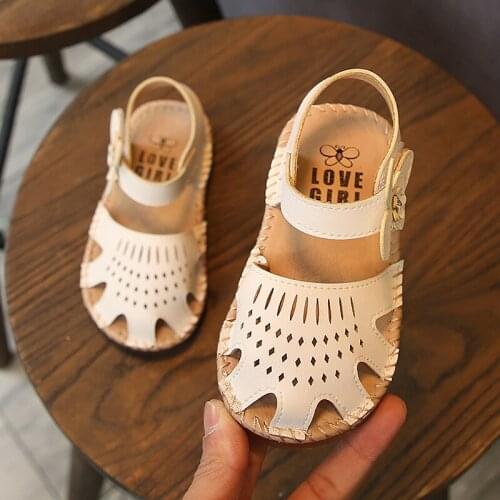Girls sandals 2020 new fashion childrens soft bottom non-slip sandals girls Baotou Princess shoes baby casual shoes