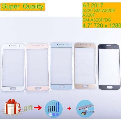 For Samsung Galaxy A3 2017 A320 A320F SM-A320F/DS SM-A320Y/DS Touch Screen Front Glass Panel TouchScreen Outer Glass Lens NO LCD