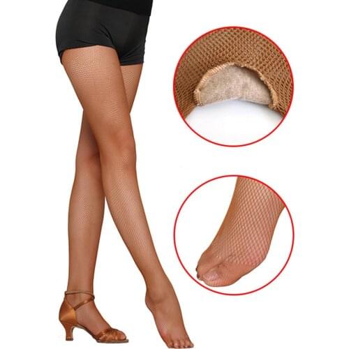 Professional Women Latin Dance Fishnets Toe Socks Net with Crotch Latin Dancing Clothing Accessories Tight Height 145-180cm
