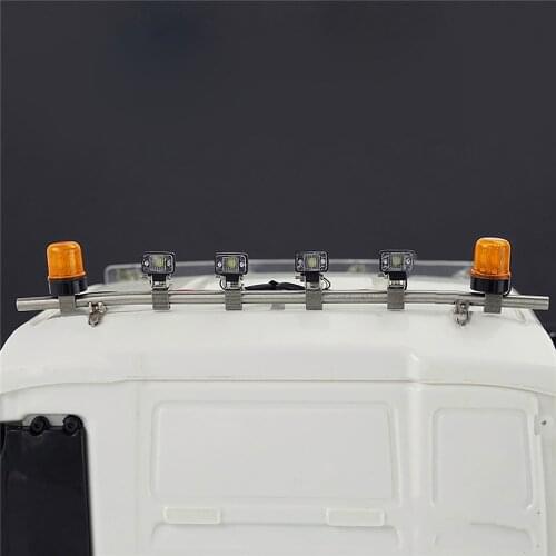 LED Spotlight Revolving Lamp Set Cab Dome Searchlight for 1/14 Tamiya Truck Tractor Engineering Rescue Vehicle parts
