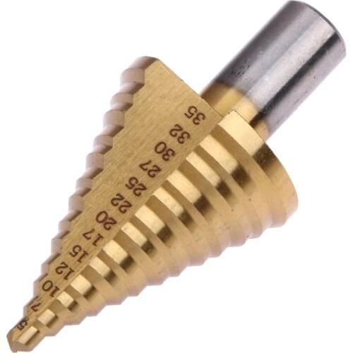 Ti (13 Steps 5 7 10 12 15 17 20 22 25 27 30 32 35MM) High Step Drill Bit