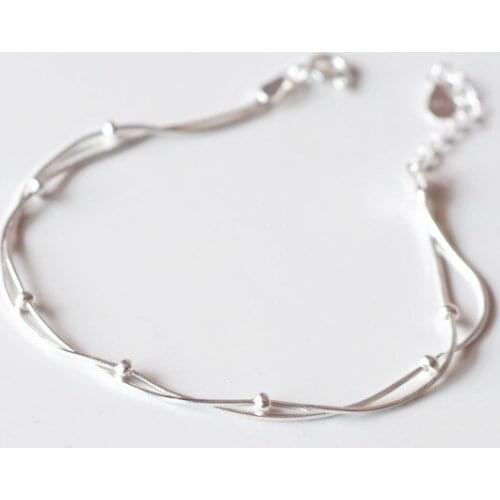 925 Fine Silver Bracelet with Fashion Simple Small Ball Bracelet Elegant Jewelry for Female sterling silver jewelry