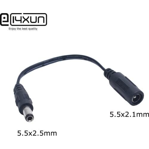 1pcs Conversion Line Connecting Cable DC 5.5*2.1 Female to 5.5*2.5 MM Plug Male Extension Cord For Monitor Device Router