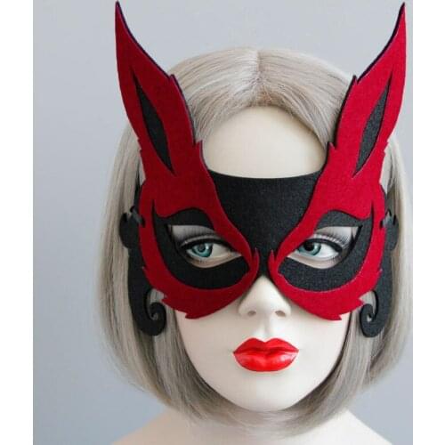 1pc Red Sexy Fox Half Face Mask Universal Face Decoration Costume Cosplay Carnival Masquerade Mask Halloween Party Masks