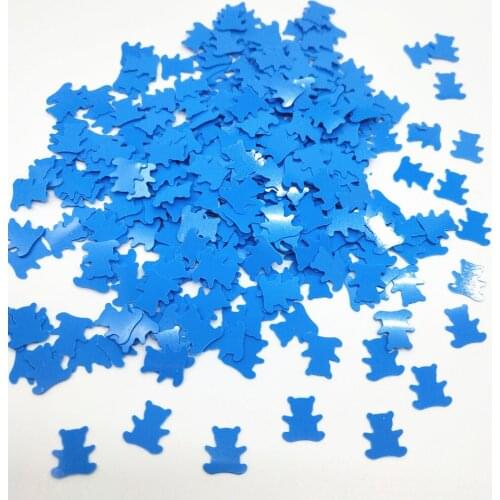 1000pcs Solid Blue Bear Panda Sequins 7mm PVC Flat Paillette Crafts Nail Art DIY Accessory