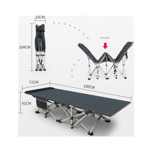 190cm single portable folding bed office siesta bed recliner home portable camping bed outdoor camping beach bed backpacker