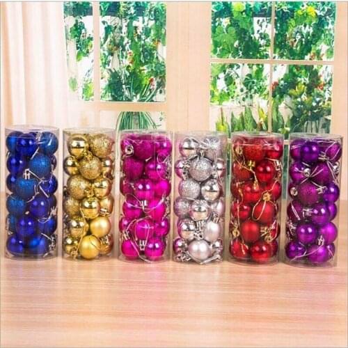 24Pcs Shatterproof Christmas Tree Baubles Decorations, Multi packs 3cm, 4cm