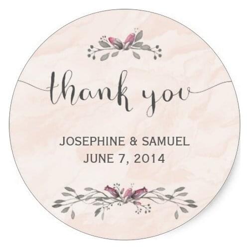 3.8cm Watercolor Flowers Round Stickers