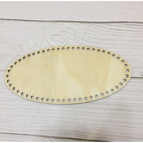 3 pieces 20x9.5 cm oval wooden bottom for crochet basket wooden needle unfinished wood plaques wood craft home decoration