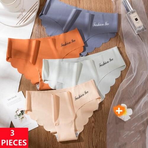 3PCS/Set Sexy Womens Panties G-String Hip Lift Underwear Temptation Thong Female Underpants Seamless Breathable Lingerie Briefs