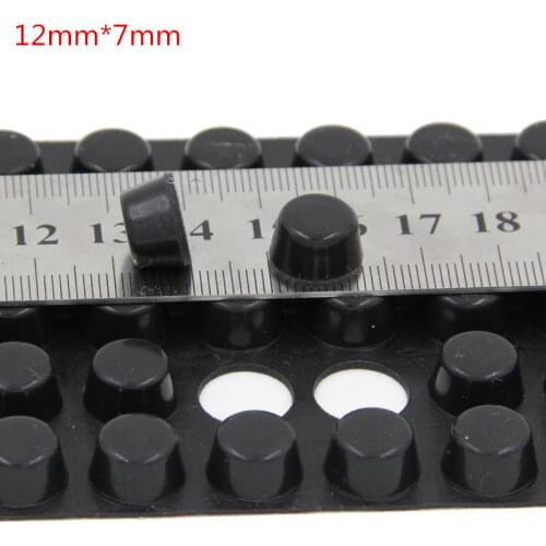 320 PCS 12mm x 7mm Black anti slip Silicone rubber feet pads plastic bumper damper shock absorber 3M self-adhesive Silica gel