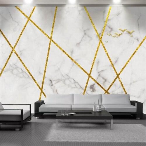 3d Wall Covering Golden Line Marble Mural Wallpaper Living Room Bedroom Kitchen Home Decor Painting Modern Wallpapers