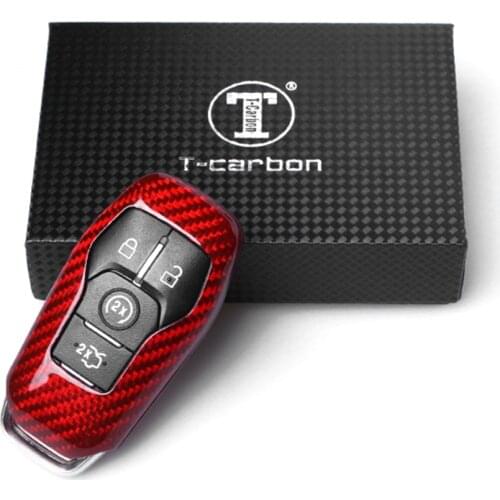 4 Buttons Real Carbon Fiber Car Remote Key Cover Case For Ford Explorer Fusion Edge F150 etc