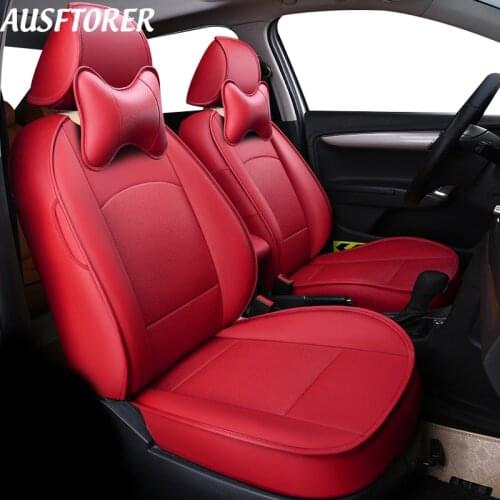 AUSFTORER Automobiles Seat Covers for Citroen C5 PVC Leather Car Seat Cover Set Custom Fit Cushion Supports Interior Accessories