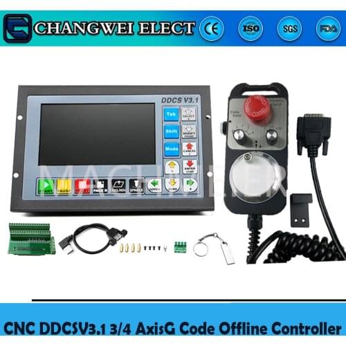 CNC DDCSV3.1 3/4 Axis G Code Offline Controller For Engraving Milling Machine DDCS V3.1+ 4-axis E-Stop MPG Handwheel